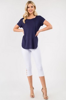 Women’s Knit Athleisure Top w/ Slashed-Back style 4