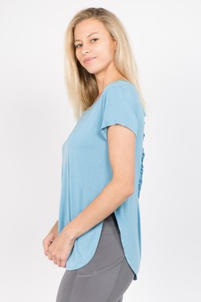 Women’s Knit Athleisure Top w/ Slashed-Back style 2