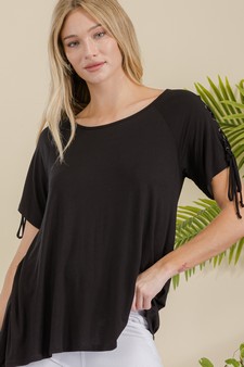 Women's Lace-Up Short Sleeve Top style 4