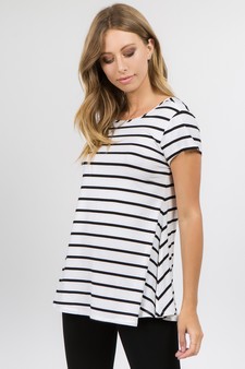 Women's Short Sleeve Striped Top style 2