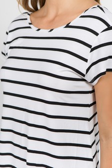 Women's Short Sleeve Striped Top style 4