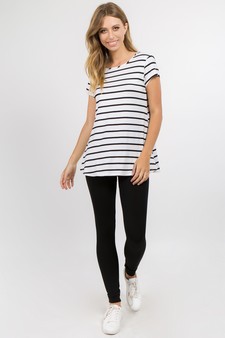 Women's Short Sleeve Striped Top style 5