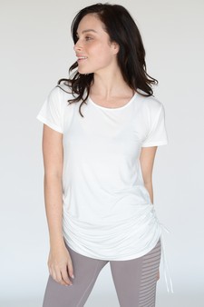 Lady's Short Sleeve Cinched Side Top style 3
