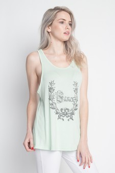 Racer-Back Top with Printed Design - 