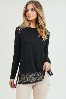 Women's Long Sleeve Lace Detail Top style 3