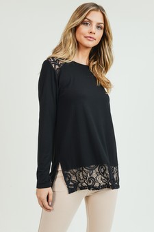 Women's Long Sleeve Lace Detail Top style 4