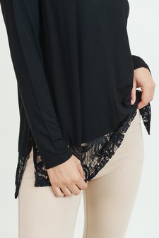 Women's Long Sleeve Lace Detail Top style 5