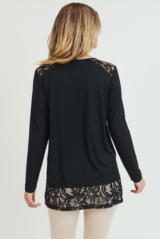 Women's Long Sleeve Lace Detail Top style 7