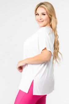 Women's Short Sleeve V-Neck Oversized Top (XXL only) style 2