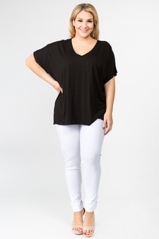 Women's Short Sleeve V-Neck Oversized Top style 5