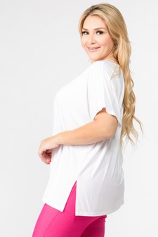 Women's Short Sleeve V-Neck Oversized Top style 4