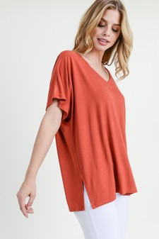 Women's Short Sleeve V-Neck Oversized Top style 3