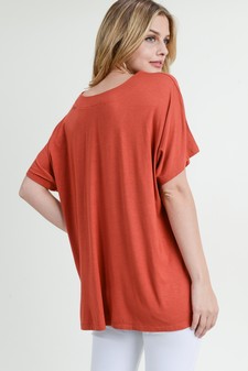 Women's Short Sleeve V-Neck Oversized Top style 5