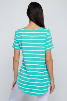 Women's Short Sleeve Striped Tunic Top style 5