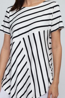 Women's Short Sleeve Striped Tunic Top style 7
