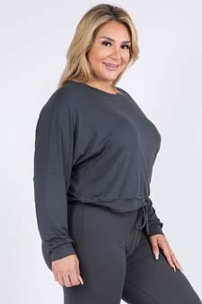 Women's Dropped Shoulder Long Sleeve Top style 2