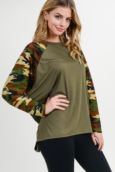 Women's Camouflage Dolman Sleeve Top style 2