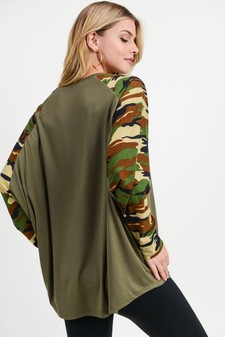 Women's Camouflage Dolman Sleeve Top style 3