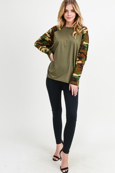 Women's Camouflage Dolman Sleeve Top style 6