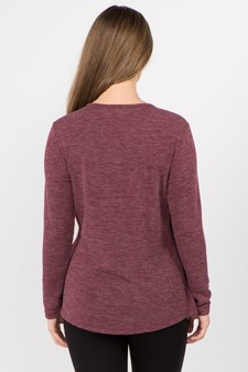 Women's Keyhole Wrap Sweater Top style 4