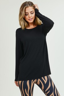 Women's Long Sleeve Cut-Out Back At leisure Top style 2