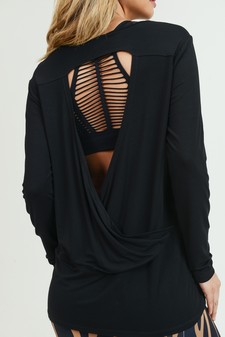 Women's Long Sleeve Cut-Out Back At leisure Top style 8