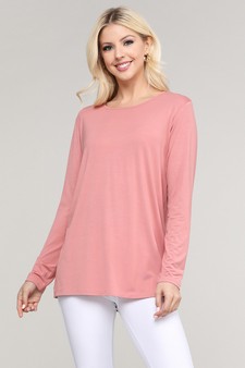 Women's Long Sleeve Cut-Out Back At leisure Top style 3