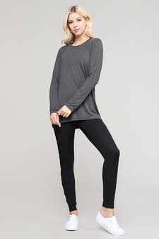 Women's Long Sleeve Cut-Out Back At leisure Top style 5