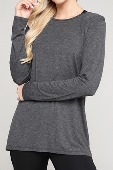 Women's Long Sleeve Cut-Out Back At leisure Top style 6