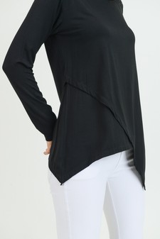 Women's Long Sleeve Asymmetrical Hem Tunic Top style 7