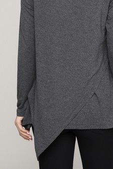 Women's Long Sleeve Asymmetrical Hem Tunic Top style 6