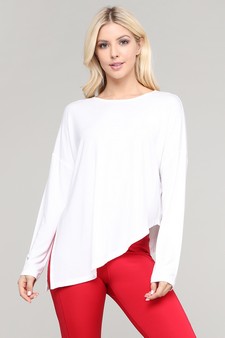 Women’s Long Sleeve Athleisure Top with Side Tie Detail style 6