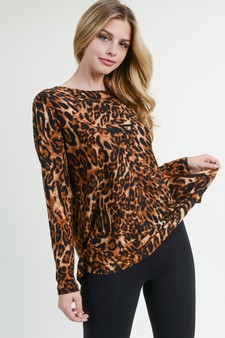 Women's Leopard Surplice Back Top style 4