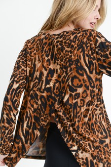 Women's Leopard Surplice Back Top style 7