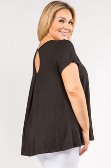 Women's Short Sleeve Pleat Detail Top style 3