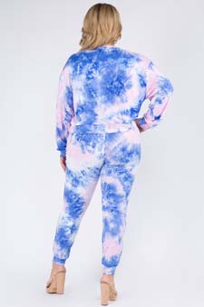 Women’s Long Sleeve Top and Jogger Tie Dye Set style 3