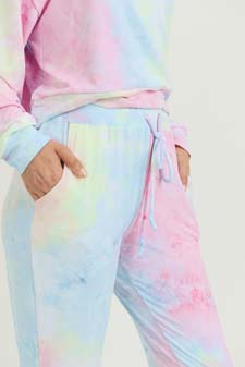 Women’s Long Sleeve Top and Jogger Tie Dye Set style 9
