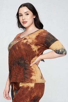 Women's Tie-Dye Print Dropped Shoulder T-Shirt (XL only) - BOTTOMS: 807SR007P style 2