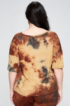 Women's Tie-Dye Print Dropped Shoulder T-Shirt (XL only) - BOTTOMS: 807SR007P style 3
