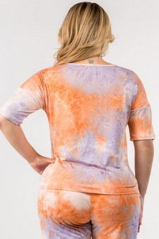 Women's Tie-Dye Print Dropped Shoulder T-Shirt (XL only)- BOTTOMS: 807SR007P style 3