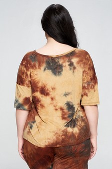 Women's Tie-Dye Print Dropped Shoulder T-Shirt - BOTTOMS: 807SR007P style 4