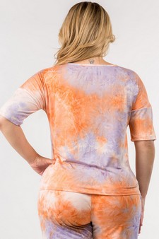 Women's Tie-Dye Print Dropped Shoulder T-Shirt - BOTTOMS: 807SR007P style 3
