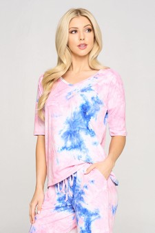 Women's Tie-Dye Print Dropped Shoulder T-Shirt - BOTTOMS: 807SR007 style 3