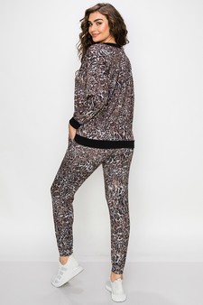Women's Cheetah Print Loungewear Set style 3