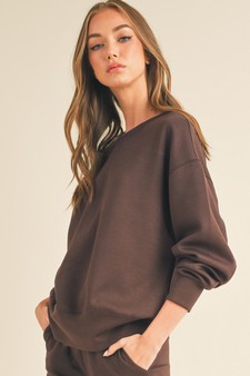 Women’s Solid Crewneck Scuba Sweatshirt style 2