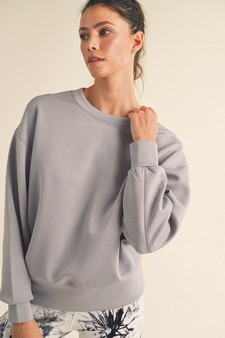 Women’s Solid Crewneck Scuba Sweatshirt style 4