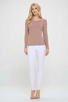Women's Soft & Smooth Ribbed Long-sleeved Top style 5