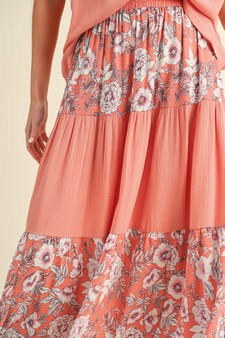 Women' s AirLoom Top & Floral Skirt Set style 3