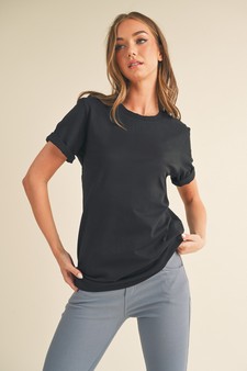 Women’s Plain Crewneck Cotton T-shirt style 2