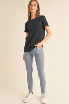 Women’s Plain Crewneck Cotton T-shirt style 3